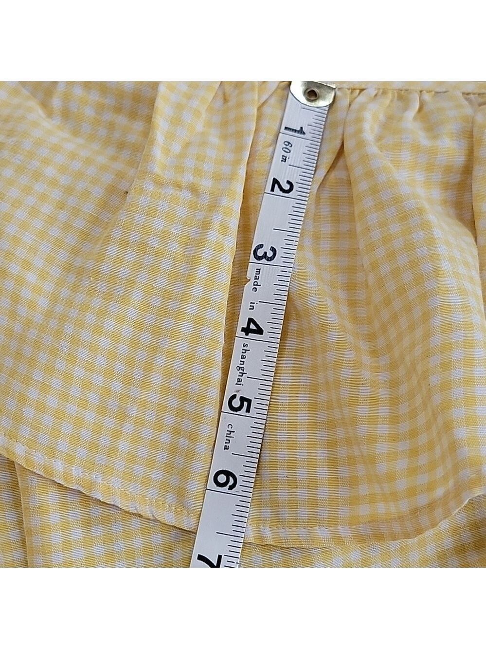 Altar'd State Yellow Gingham One Shoulder Dress Size Medium EUC - Picture 4 of 10